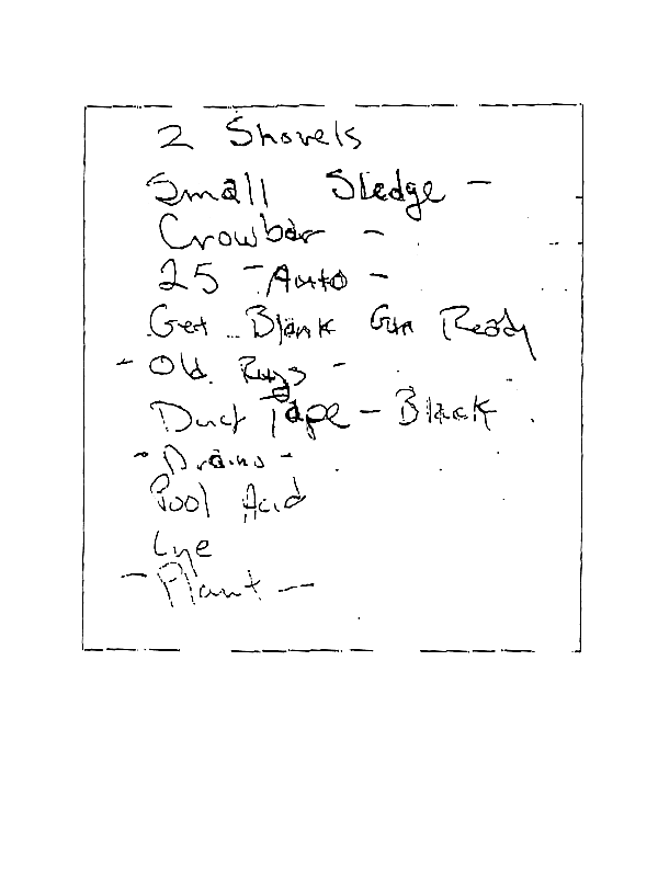 Earl's Murder List